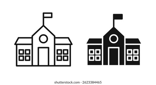 Iconos de la escuela en el fondo blanco para el Web