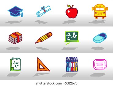 School icons - others of the same series: http://www.shutterstock.com/lightboxes.mhtml?lightbox_id=499021