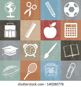 school icons over white background vector illustration