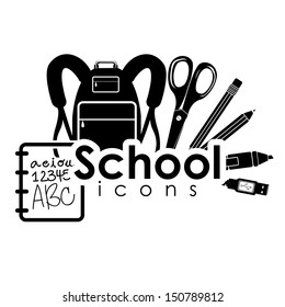 school icons over white background vector illustration 