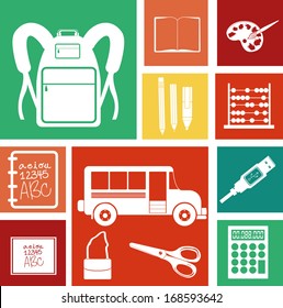 school icons over white background vector illustration