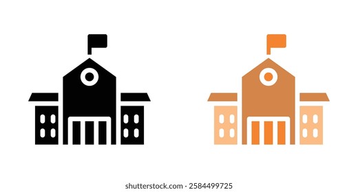 School icons pack in black and colored version