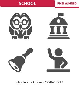 School Icons. Professional, pixel perfect icons, EPS 10 format.