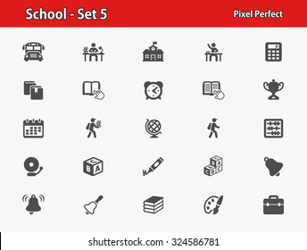 School Icons. Professional, pixel perfect icons optimized for both large and small resolutions. EPS 8 format.