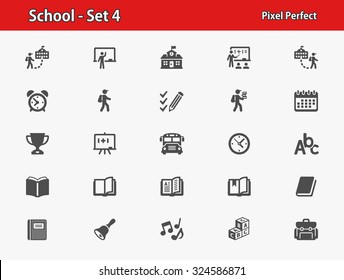 School Icons. Professional, pixel perfect icons optimized for both large and small resolutions. EPS 8 format.