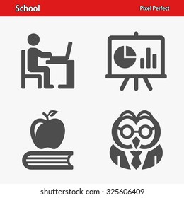 School Icons. Professional, pixel perfect icons optimized for both large and small resolutions. EPS 8 format.