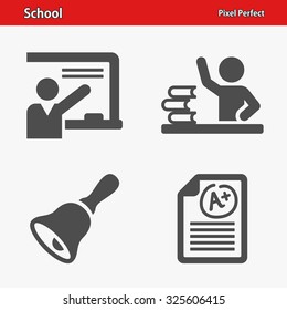 School Icons. Professional, pixel perfect icons optimized for both large and small resolutions. EPS 8 format.