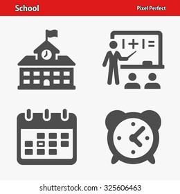 School Icons. Professional, pixel perfect icons optimized for both large and small resolutions. EPS 8 format.