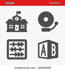 School Icons. Professional, pixel perfect icons optimized for both large and small resolutions. EPS 8 format.