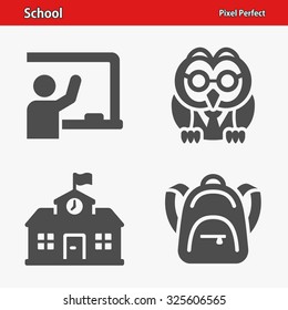 School Icons. Professional, pixel perfect icons optimized for both large and small resolutions. EPS 8 format.