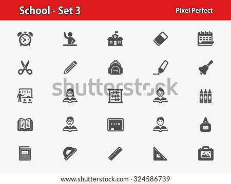 School Icons. Professional, pixel perfect icons optimized for both large and small resolutions. EPS 8 format.