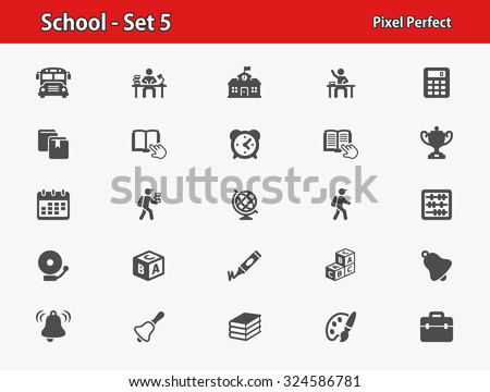 School Icons. Professional, pixel perfect icons optimized for both large and small resolutions. EPS 8 format.