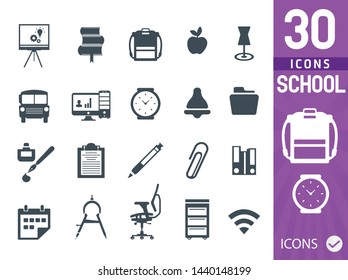 School icons (set of 16 Quality icons) Remastered