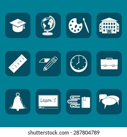 School icons set