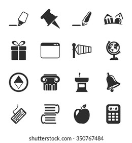 School icons set. 