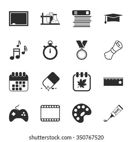 School icons set. 
