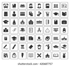 School icons set