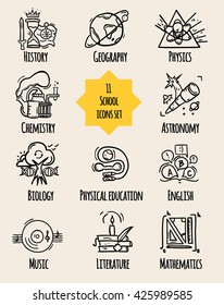 School icons set