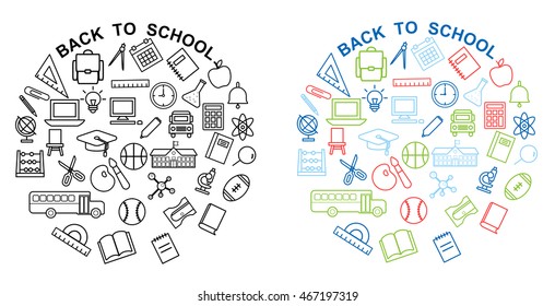 School icons set