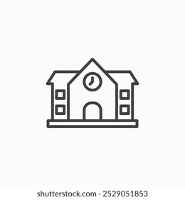 School icons set. filled and line illustration