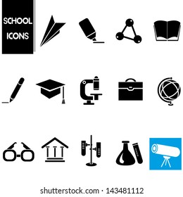 school icons set, science icons