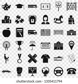 School icons set. Simple style of 36 school vector icons for web for any design
