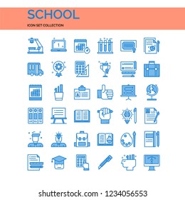 School Icons Set. UI Pixel Perfect Well-crafted Vector Thin Line Icons. The illustrations are a vector.