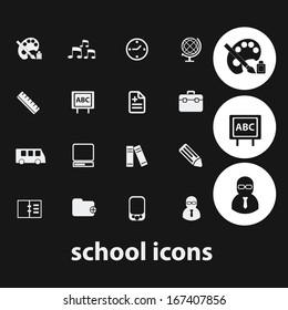 school icons set, vector