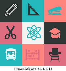 School Icons Set. Vector icons