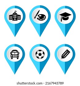 School icons set. Vector illustration.