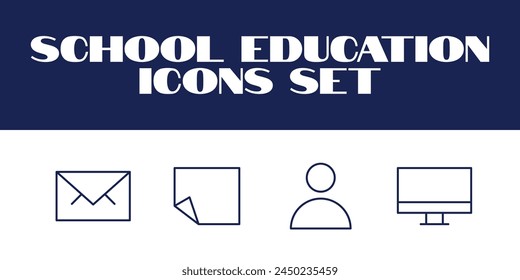 Conjunto de iconos de la escuela Icono de educación de Ilustración vectorial Vector del estudiante