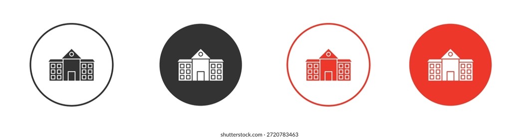 Ilustración vectorial de silueta plana simple de los iconos de la escuela