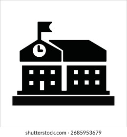 school icons. simple solid vector