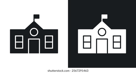 school icons in solid black and white colors