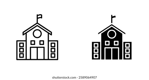 School icons thin line illustrations designs