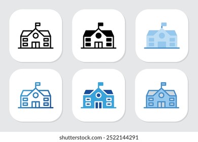 school icons with various design styles