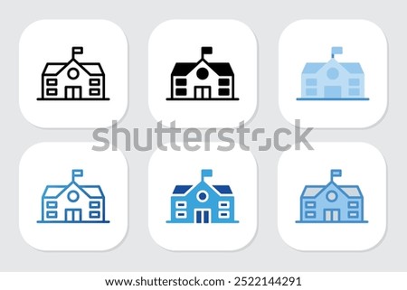 school icons with various design styles