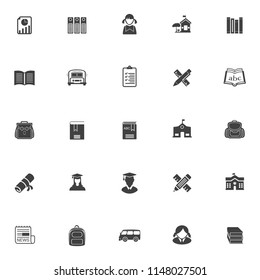 school Icons, vector education icons, university graduation icons, learning diploma