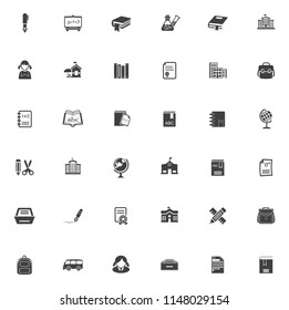 School Icons, Vector Education, University, Graduation Icons, Learning Diploma