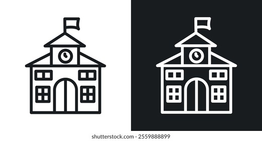 school icons. vector set in black colors