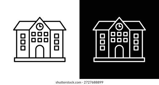 Vector de iconos de la escuela.Trazo editable.signo de estilo lineal