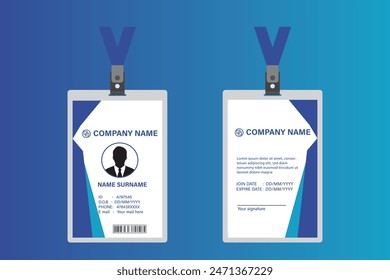 School ID card. ID card design for corporates, offices and many other purposes.ID Card Design Template.