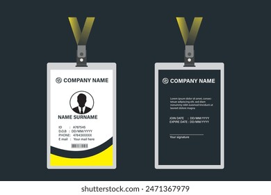 School ID card. ID card design for corporates, offices and many other purposes.ID Card Design Template.