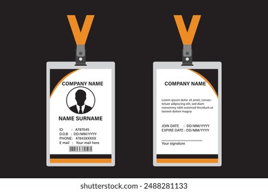 School ID card. ID Card Design Template. Clean and Modern Employee ID Card Design.  ID card design for corporates, offices, school and many other purposes.