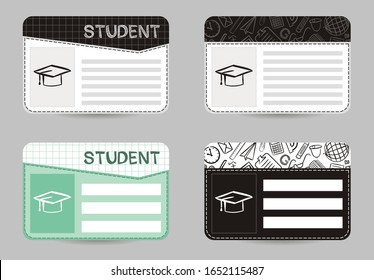 School Id Card, Personal Student Identification Card. University, School, College Identity Card With Photo. Vector Illustration