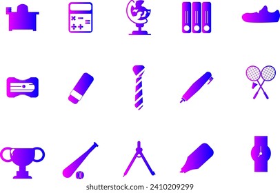 School Illustration Icon Collection Set