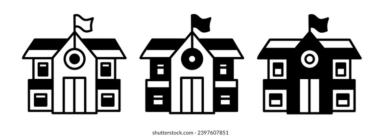 Ilustración escolar. Conjunto de vectores de icono de escuela. Diseño para negocios. Vector de material.