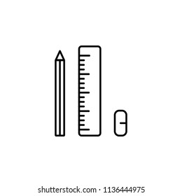 school implements. Element of education icon for mobile concept and web apps. Thin line school implements can be used for web and mobile on white background