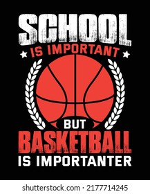 School is important but Basketball is Importanter Funny Design