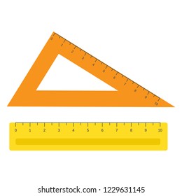 School instruments, rulers vector set. Instrument ruler for measure and tool ruler centimeter and millimeter scale illustration